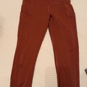 Lululemon Fast & free rust Orange Leggings